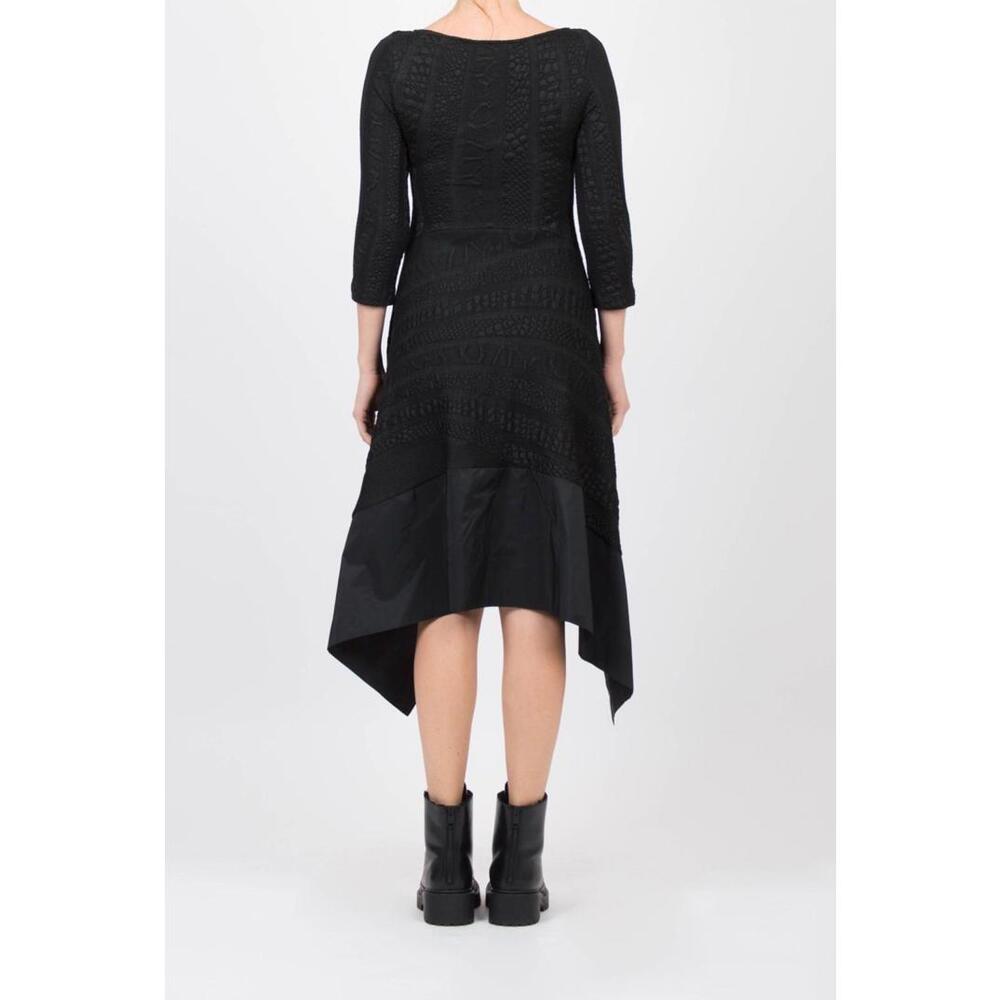 Xenia Design Avant Garde Black Textured Asymmetric Hem Dress Sz S Goth‎ Grunge